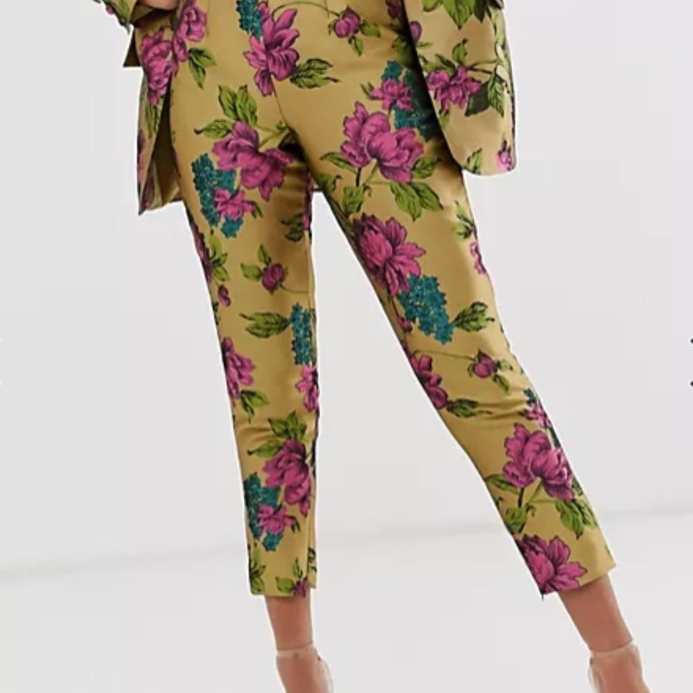 ASOS EDITION Floral Jacquard Pants Size 4